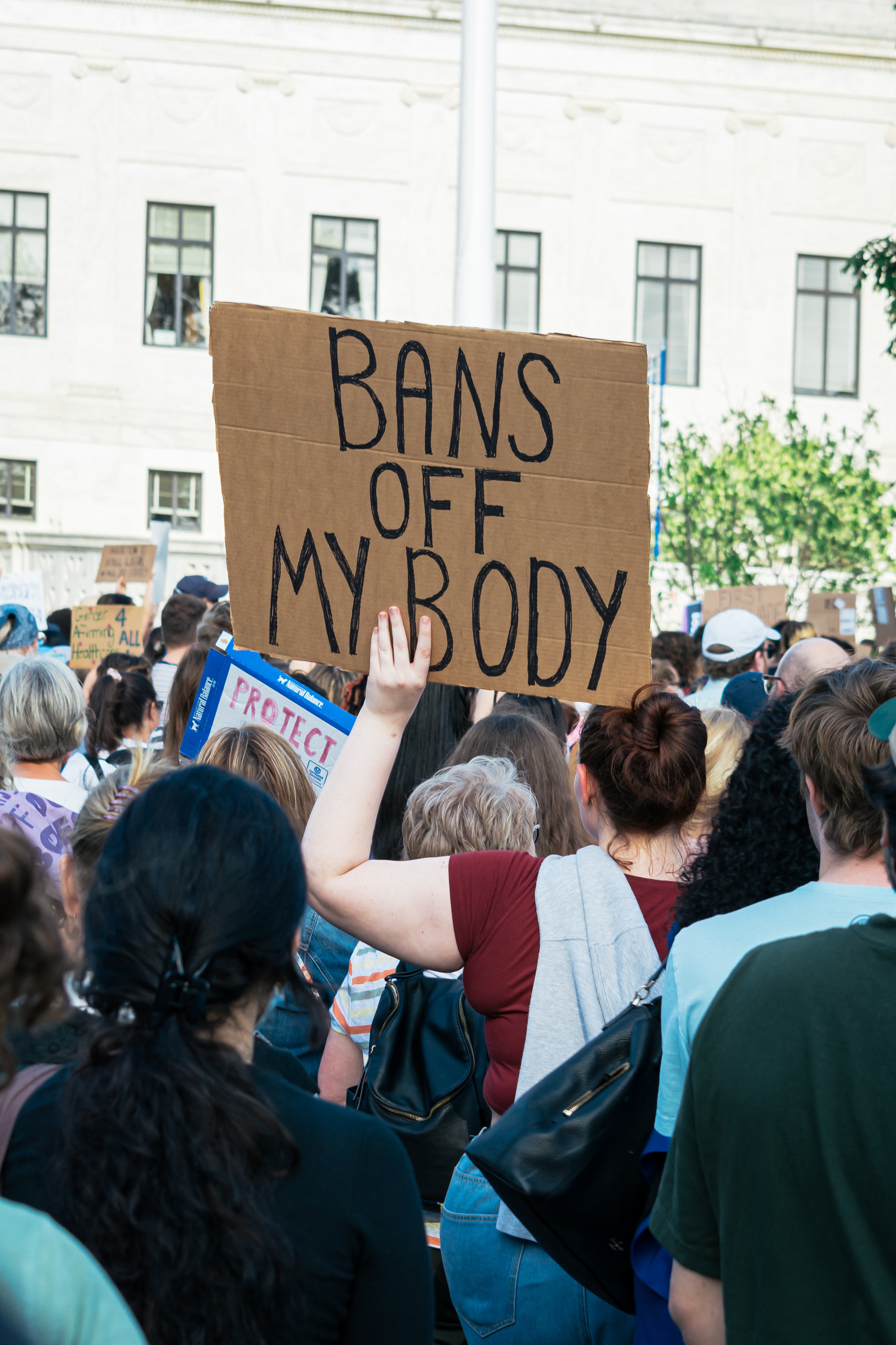 Bans off my body protest sign