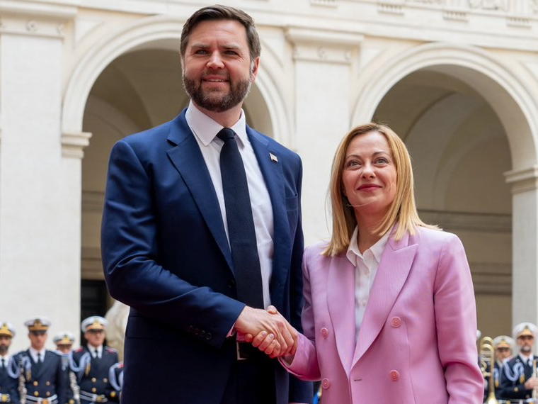 Photo of JD Vance and Giorgia Meloni