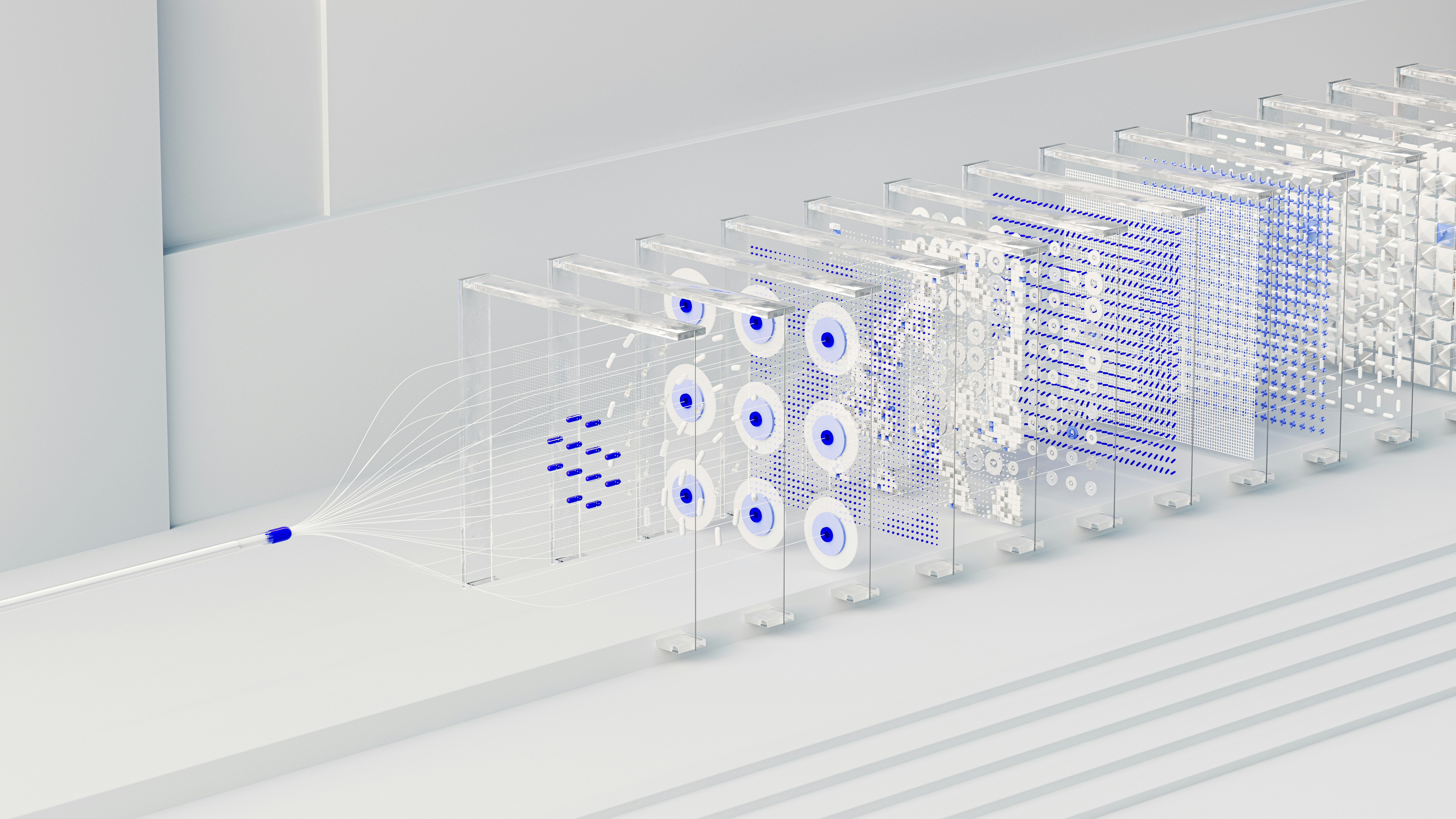 visualization of AI computer servers
