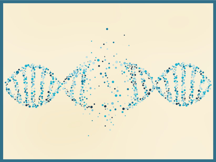 dissolving DNA on cream background
