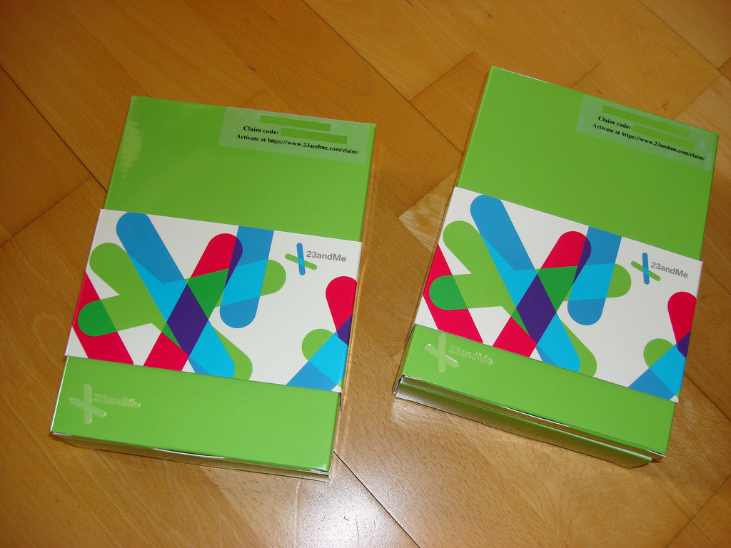 Two 23andMe at-home DNA testing kits