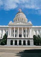 Close up photo of the California Capital Building