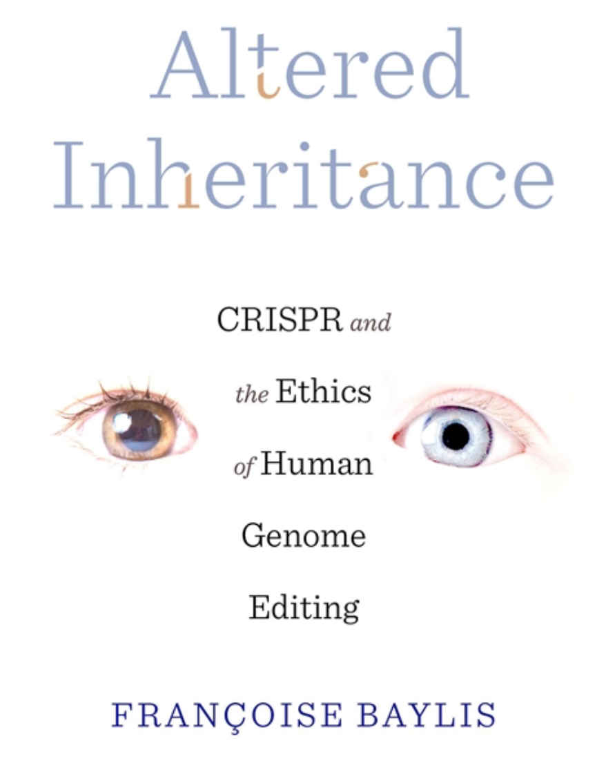 Book cover for "Altered Inheritance" featuring text and two difference colored eyes