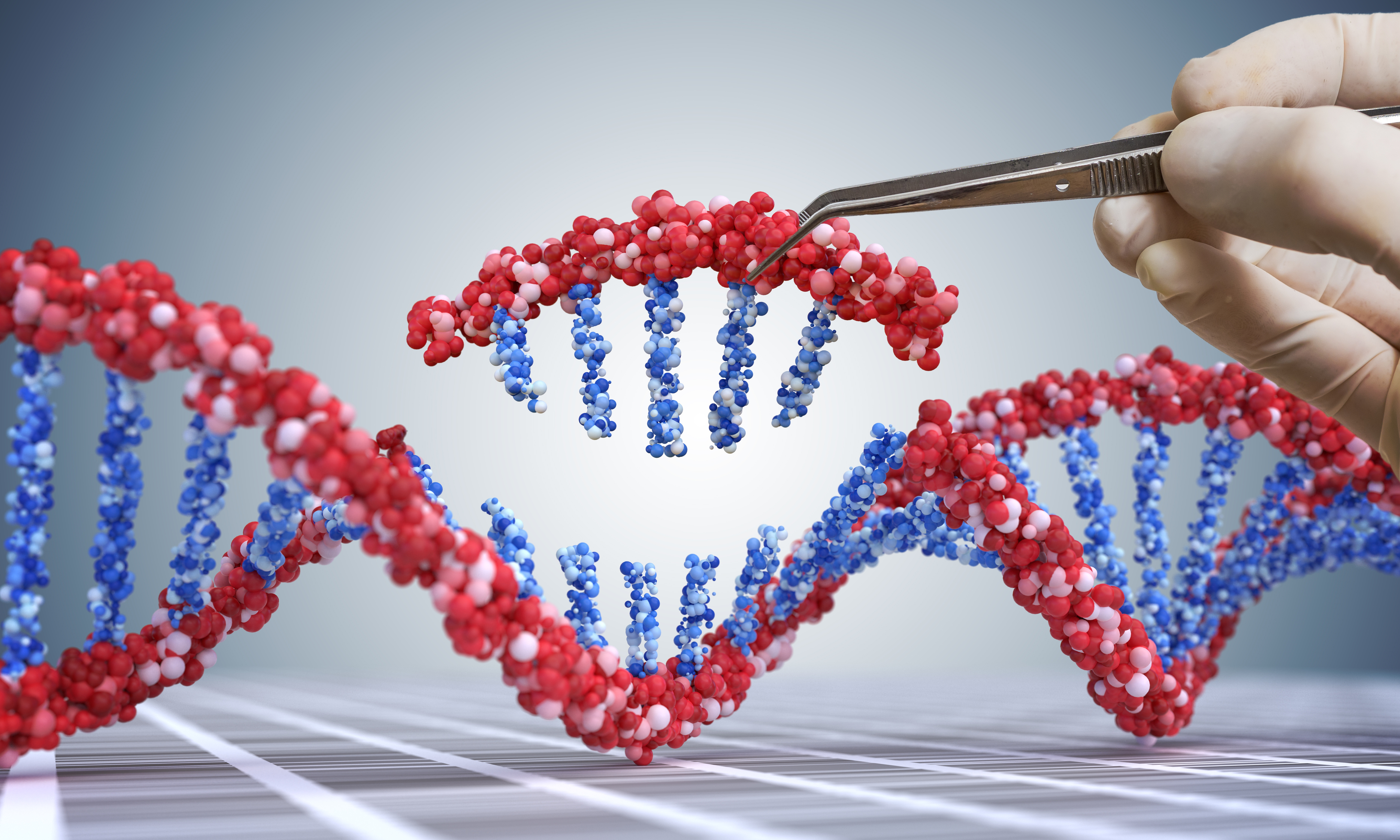 tweezers removing a piece of DNA