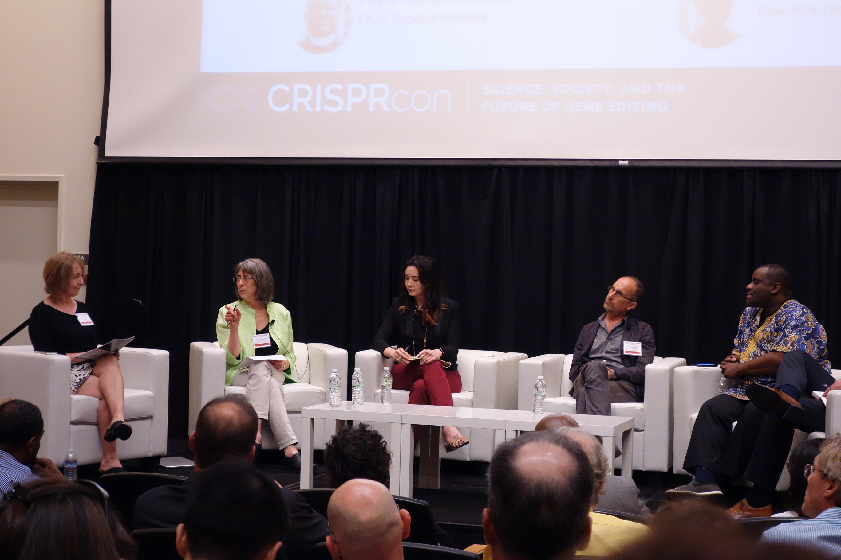 Marcy Darnovsky speaks among  panel at CRISPRcon