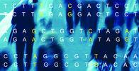 a list of DNA code on a blue background