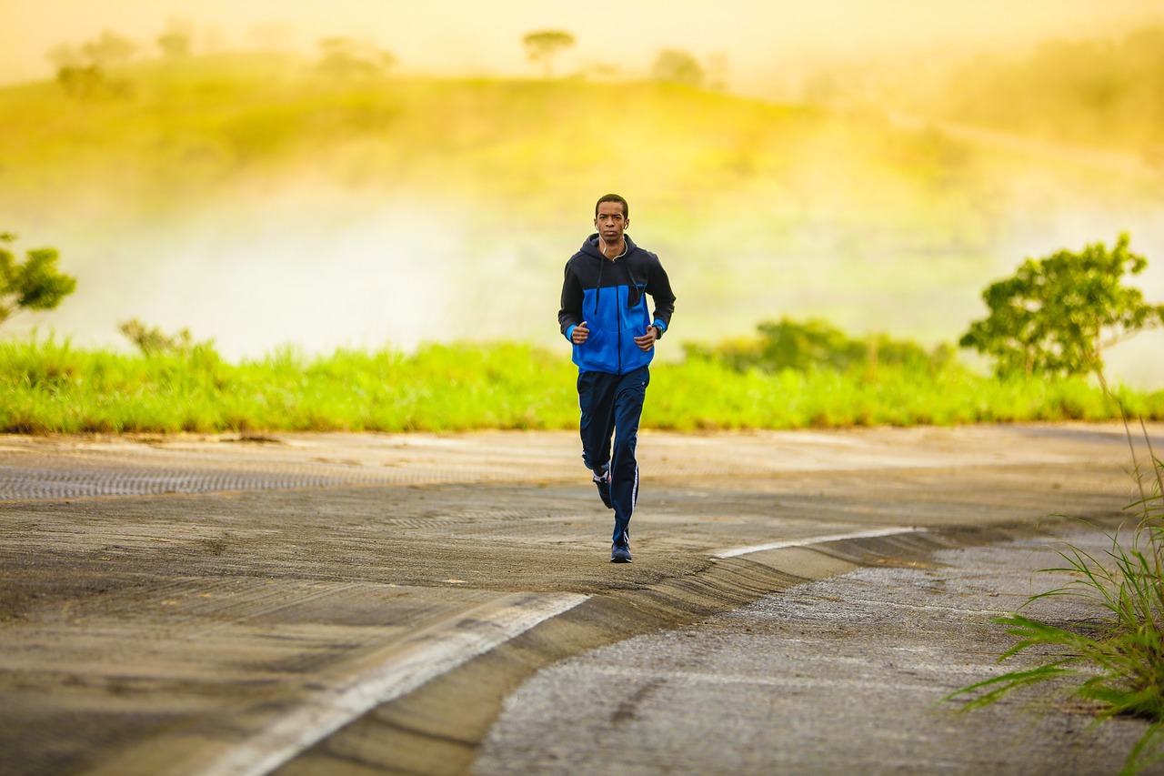 Man running outside.