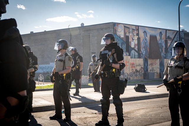 Police with riot gear