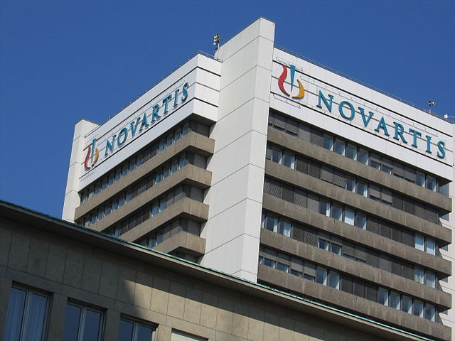 A building with Novartis name and logo.