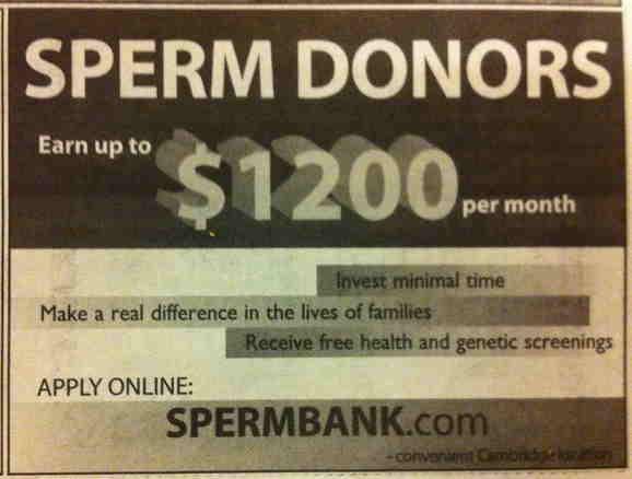 Ad for sperm donors