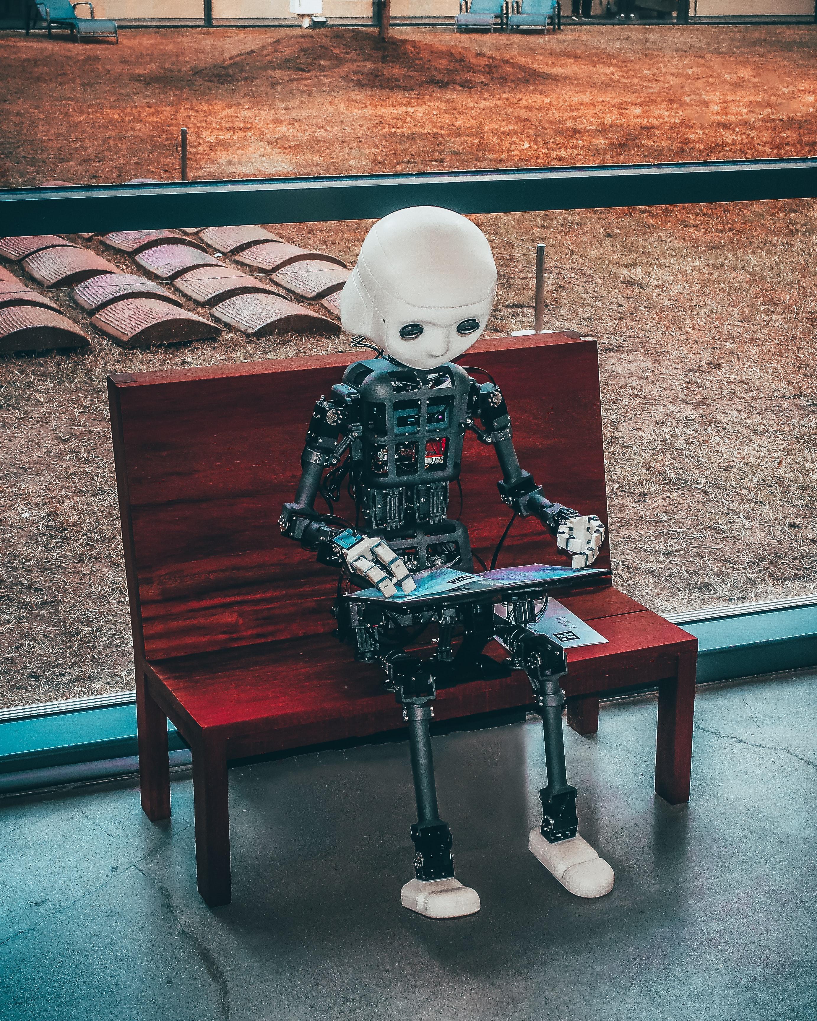 A humanoid robot at work