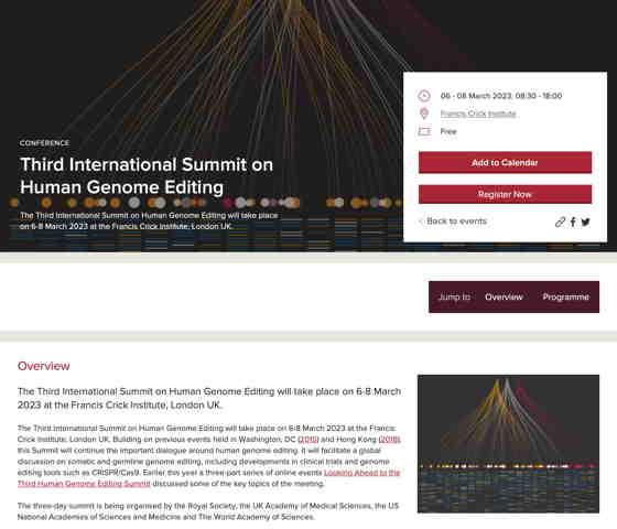 The Royal Society announcement page