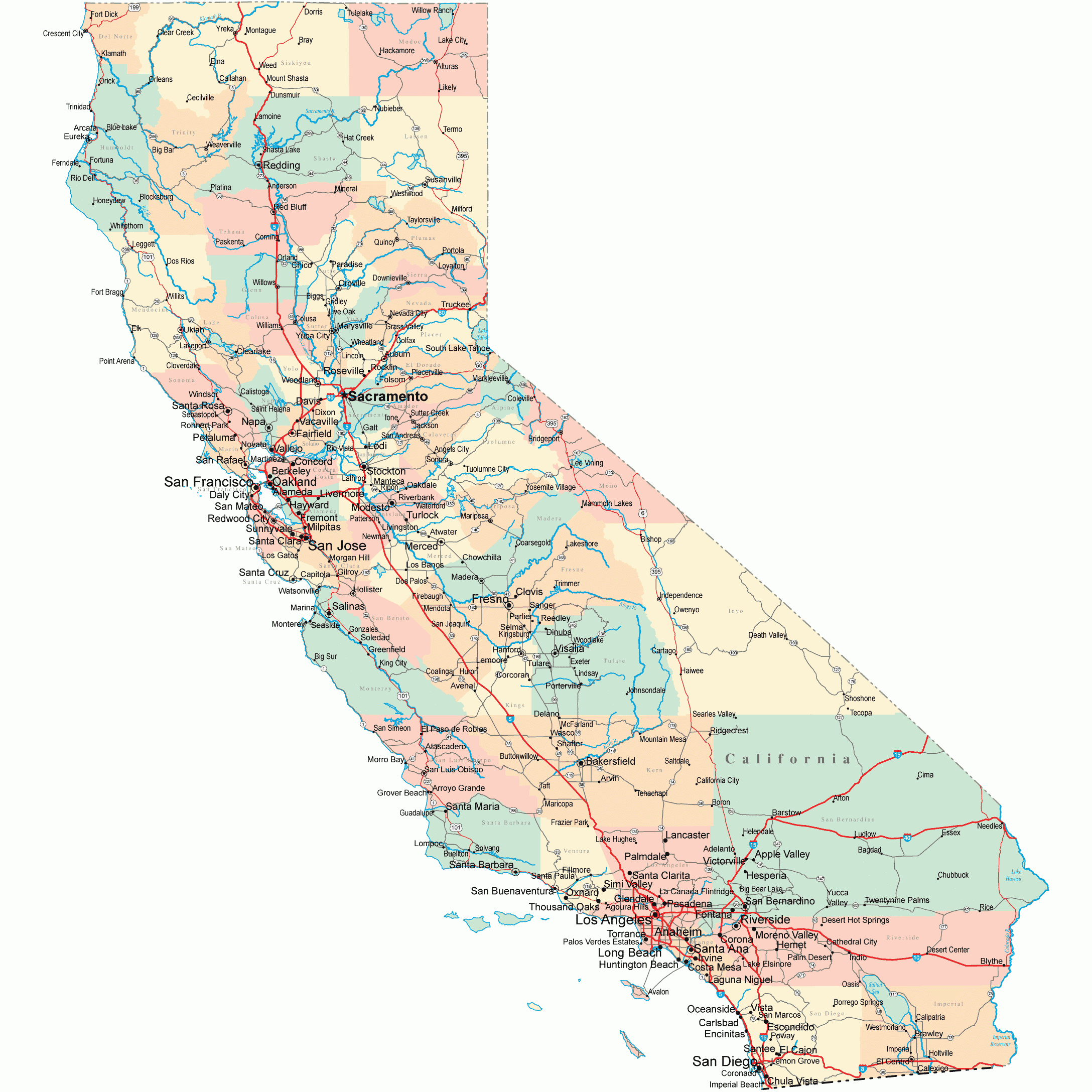 map of california