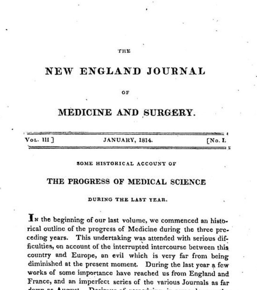 front page of 1814 NEJM