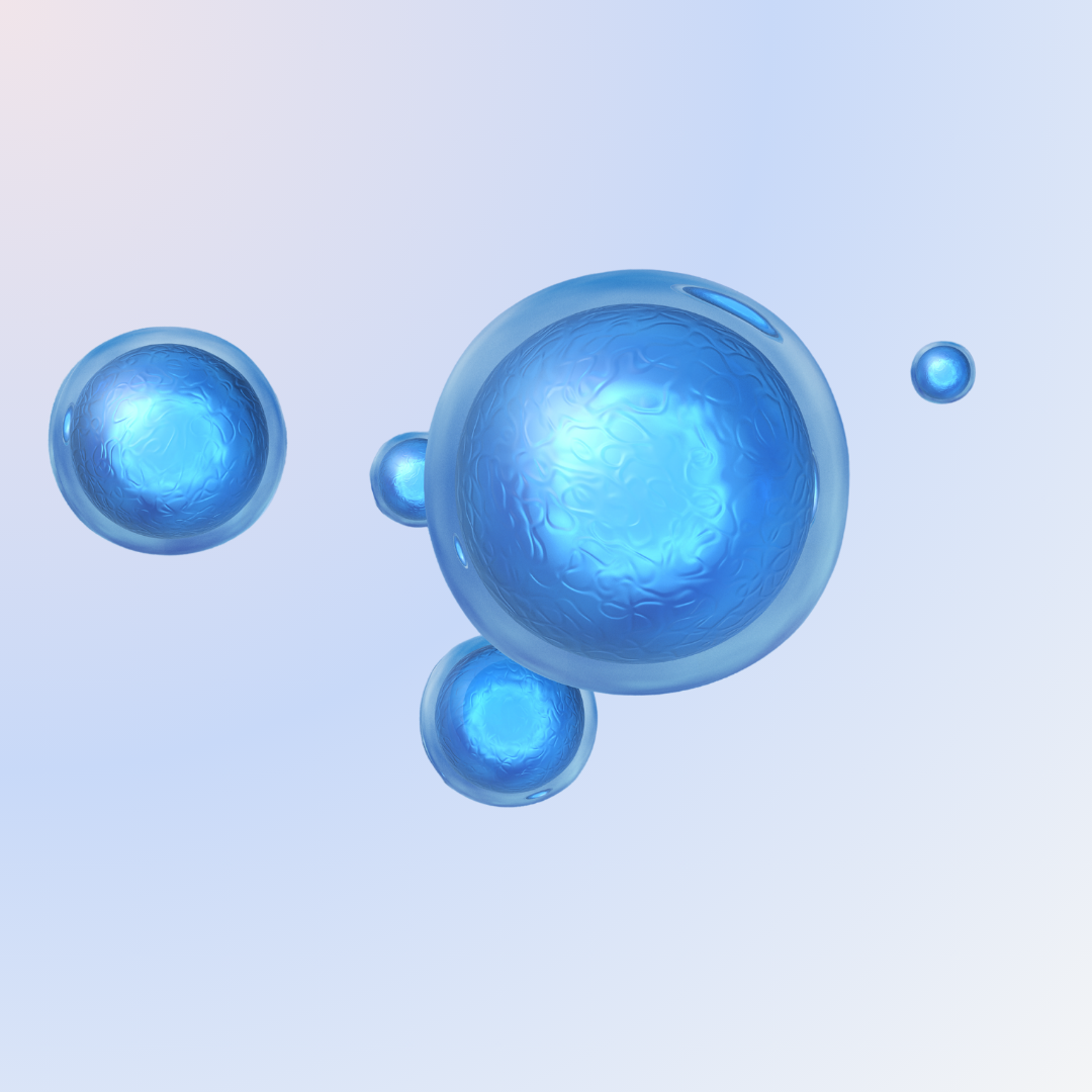 stem cells on light blue background