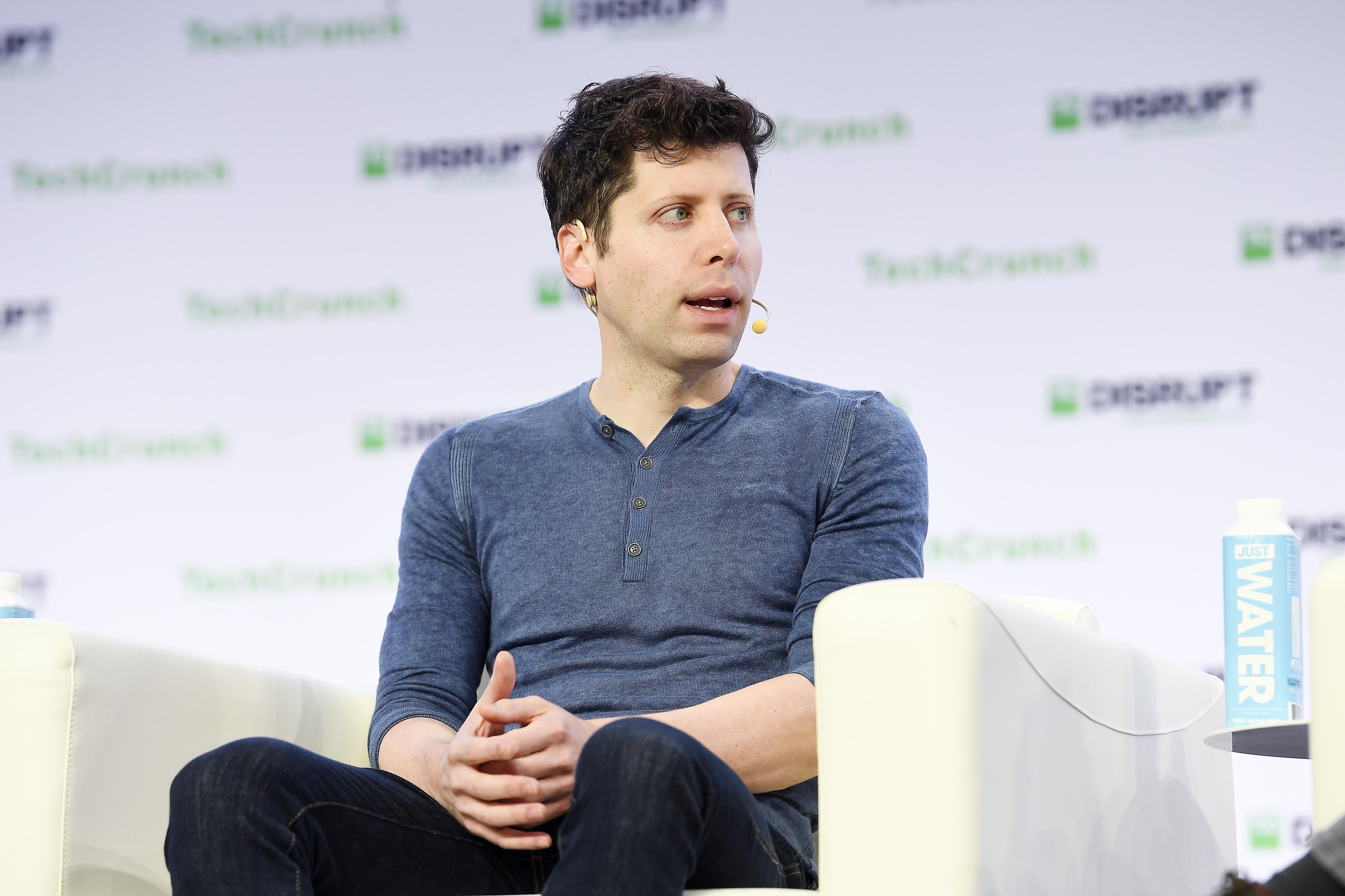 sam altman at TechCrunch conference