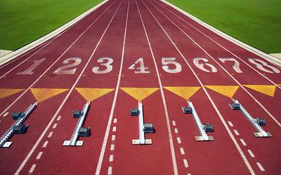 Blocks and lanes ready for a race