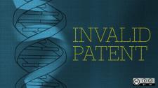a dna double helix with the words "invalid patent" beside it