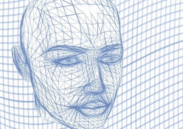 sketch of human in blue pencil, with a crisscross background 