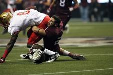 Football players in action