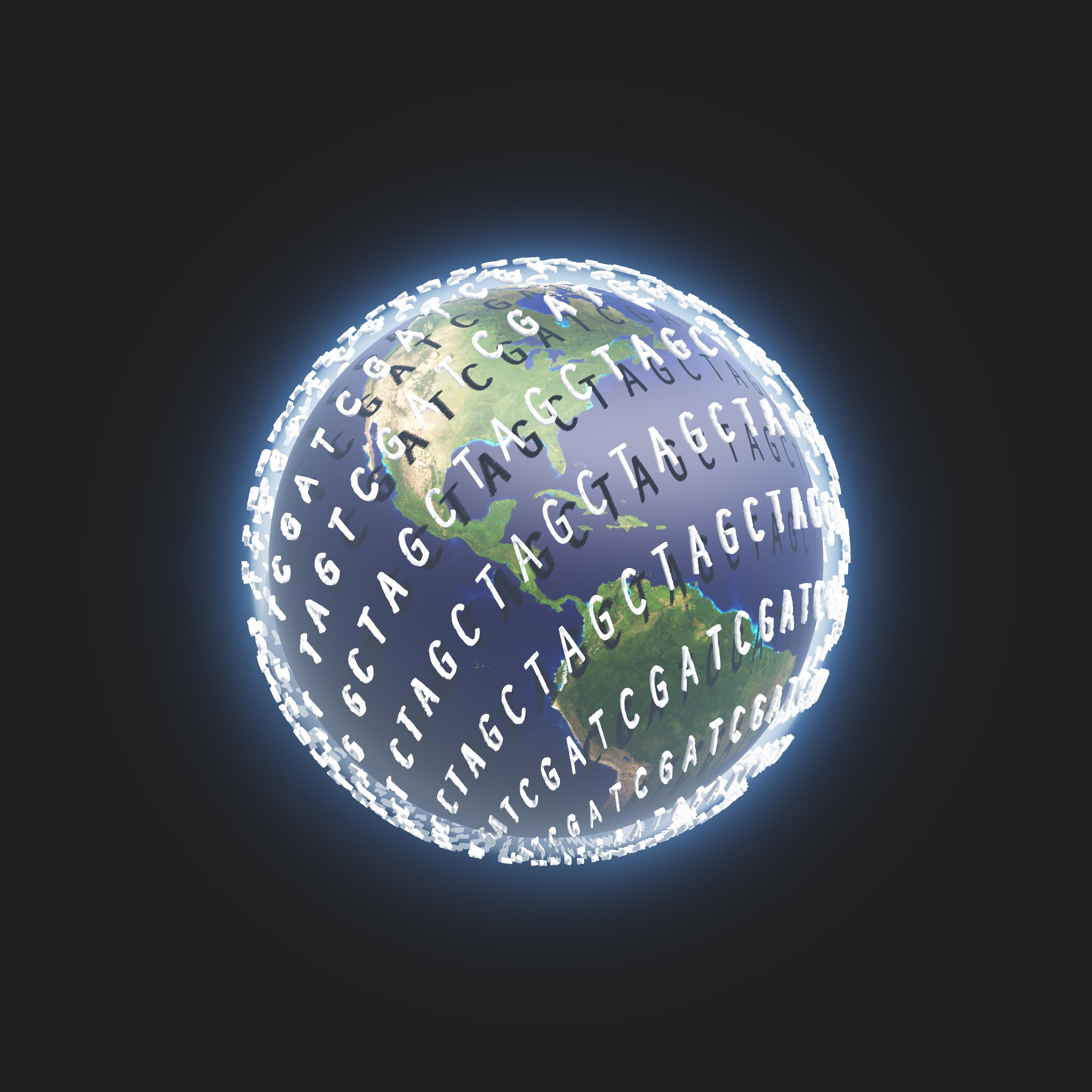 Globe against a black background surrounded by the letters TAGC