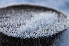 Ice crystals in a bowl.