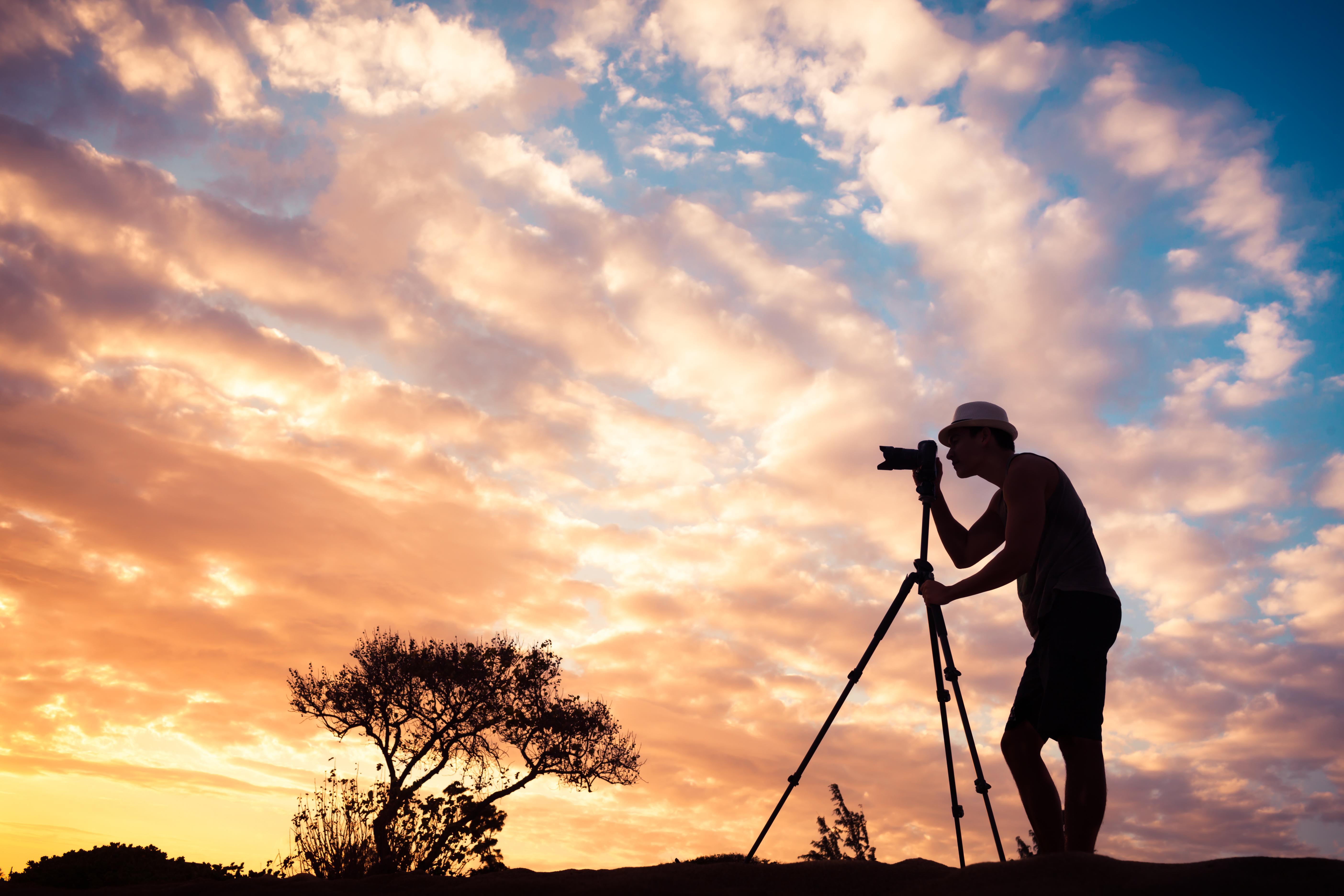 Man surveying land