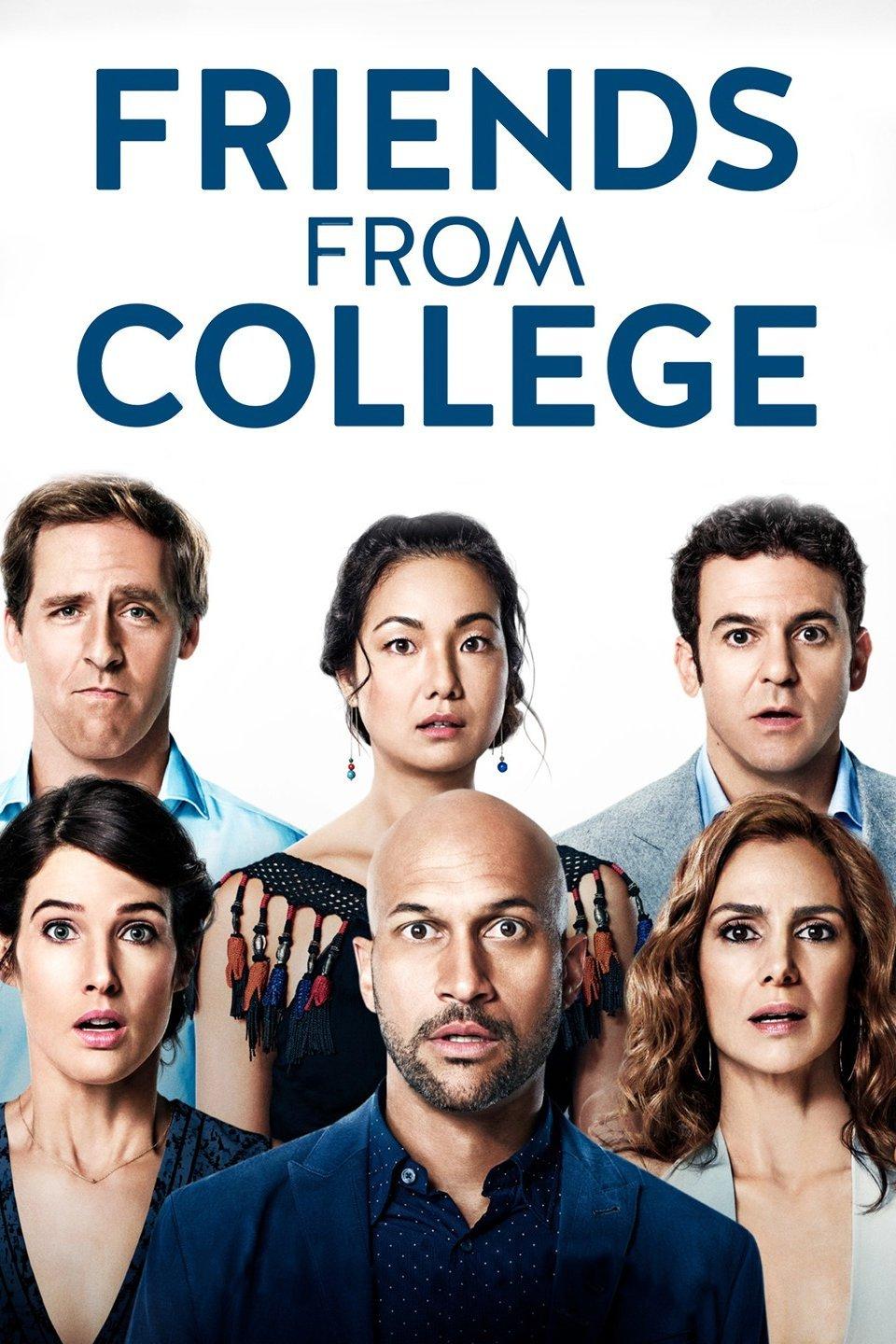 Image of "Friends from College" TV Show showing the six main characters in the series.