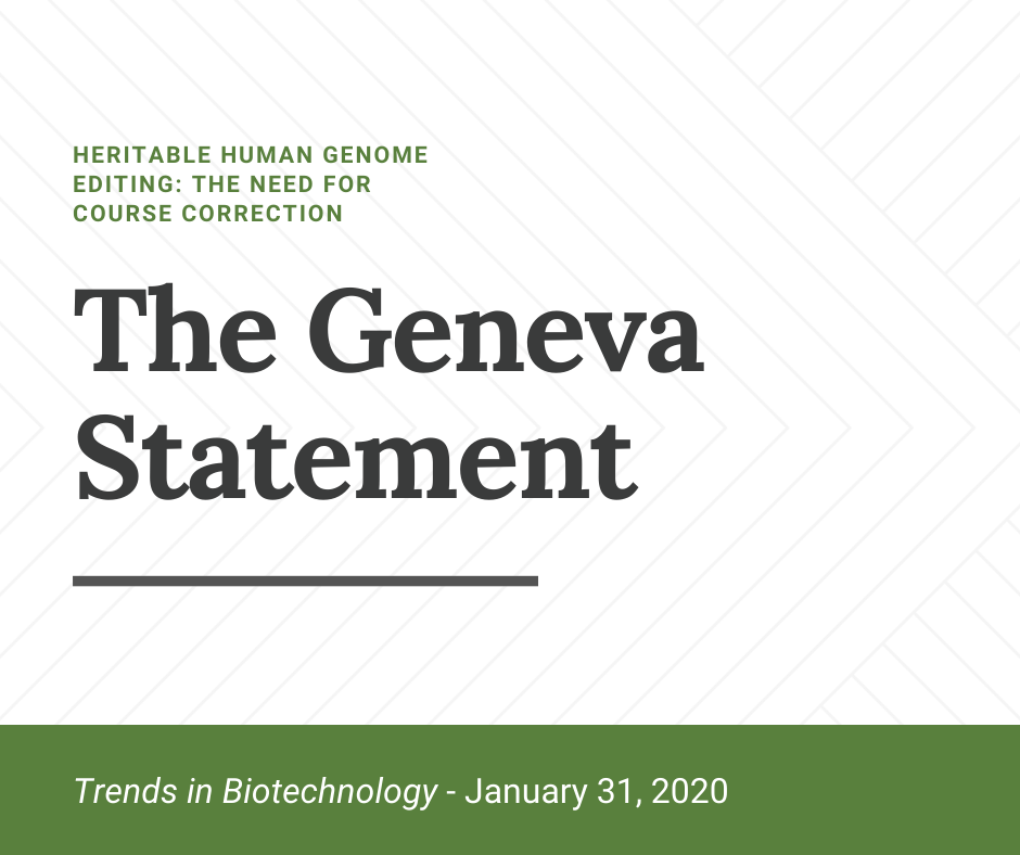 Green and white graphic with the words The Geneva Statement